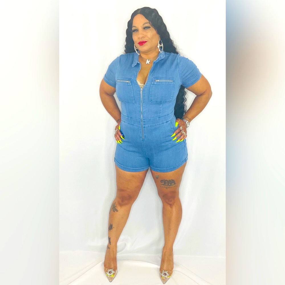 Denim Romper